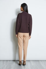 T-Tahari Mock Neck Stitch Sweater