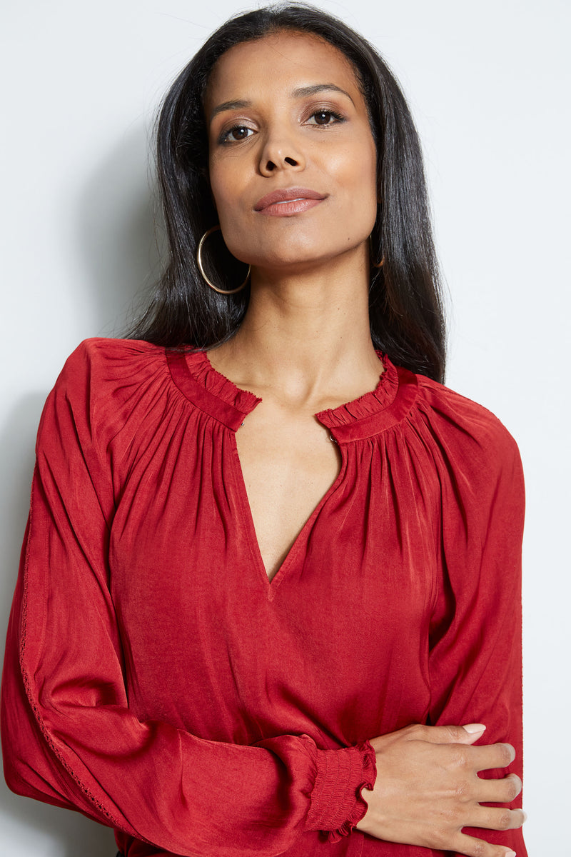 T-Tahari Airflow Keyhole Shirt