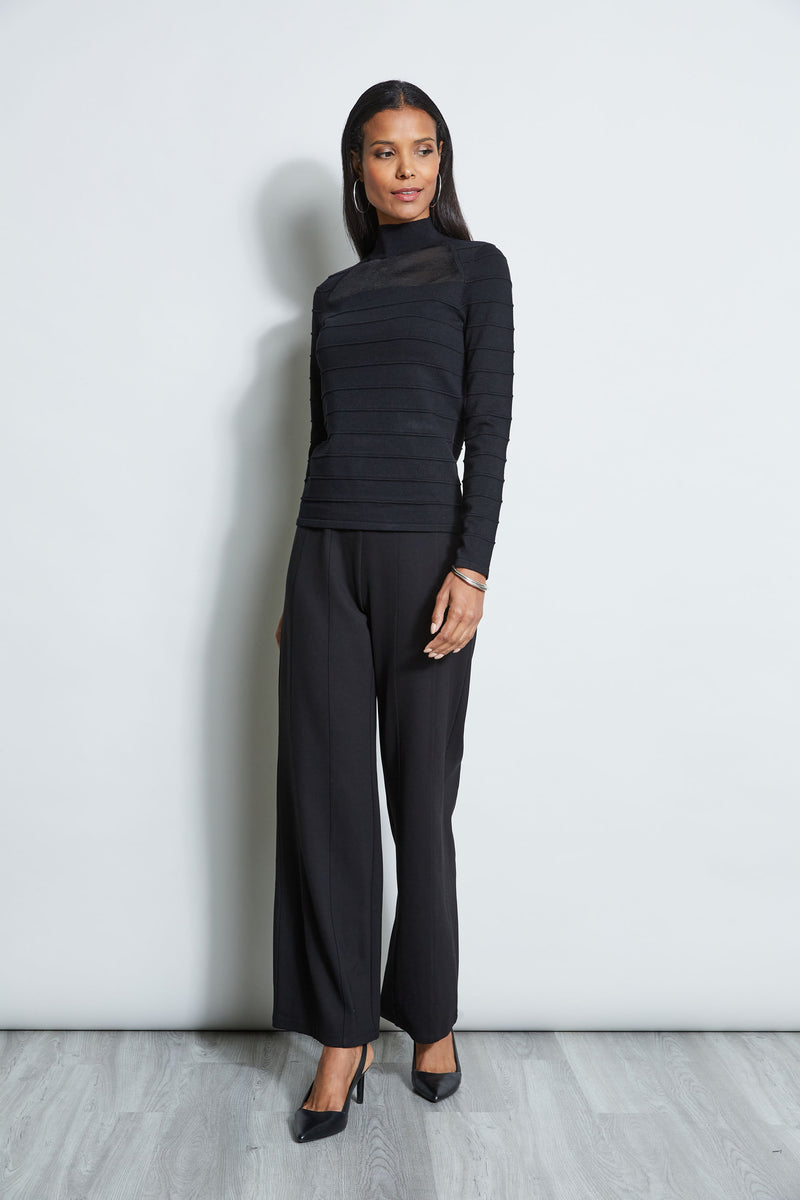 T-Tahari Mock Neck Illusion Sweater