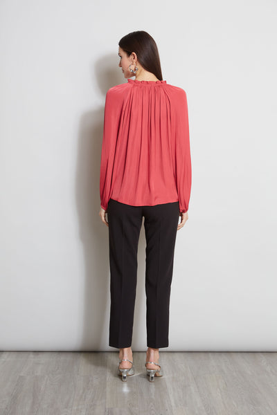 T-Tahari Pleated Blouson Shirt Image 5