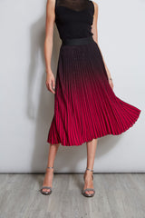 T-Tahari Pleated Metallic Ombre Skirt