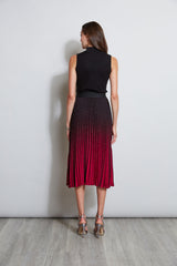 T-Tahari Pleated Metallic Ombre Skirt