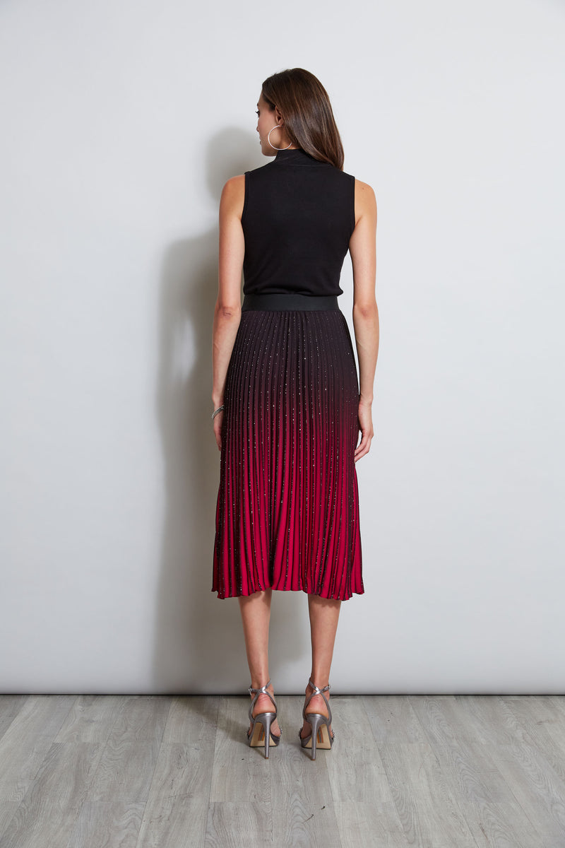 T-Tahari Pleated Metallic Ombre Skirt