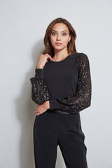 T-Tahari Sequin Sleeve Knit