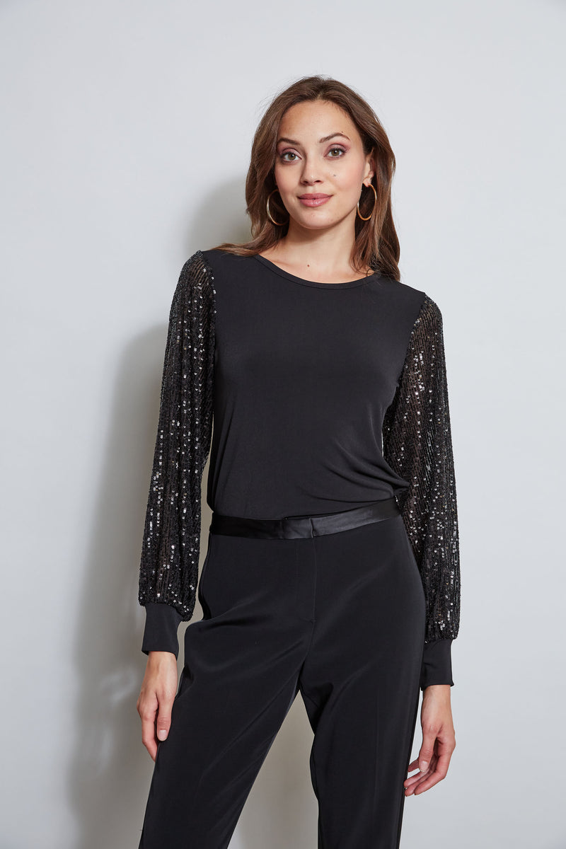 T-Tahari Sequin Sleeve Knit
