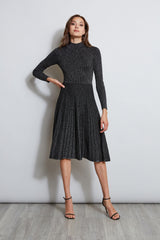 Tahari Metallic Kissed Knit Dress