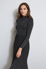 Tahari Metallic Kissed Knit Dress