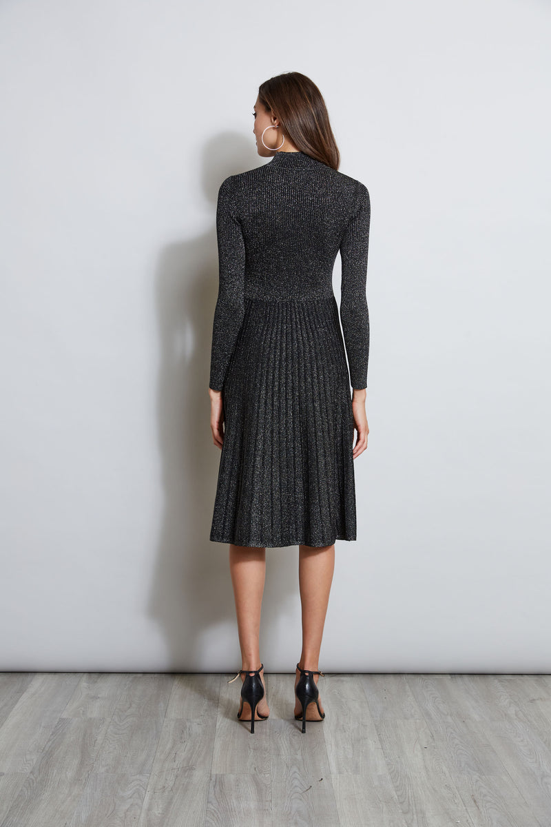 Tahari Metallic Kissed Knit Dress