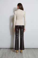 T-Tahari Metallic Puff Sleeve Sweater