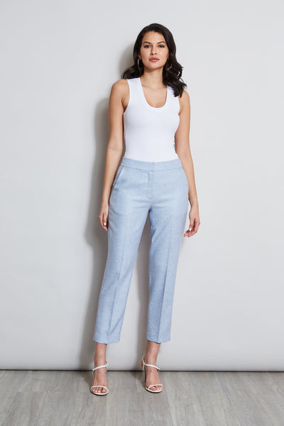 T-Tahari Slim Linen Pant