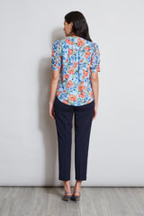 T-Tahari Garden Floral Puff Sleeve Shirt