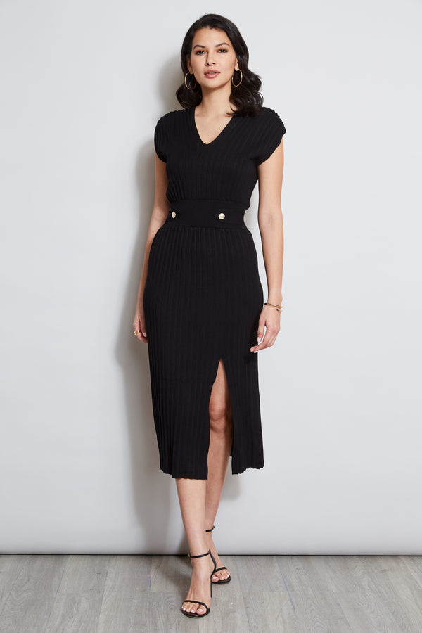 T-Tahari V-Neck Knit Dress