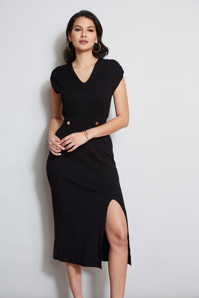 T-Tahari V-Neck Knit Dress