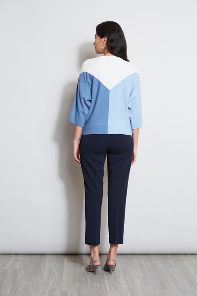 T-Tahari Short Sleeve Color Blocked Sweater Image 3
