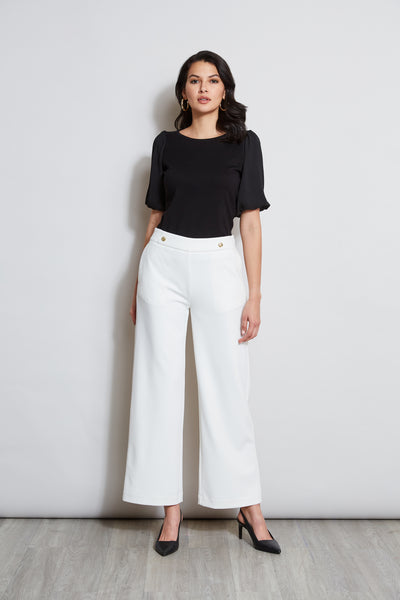 T-Tahari Wide Leg Button Pant Image 2