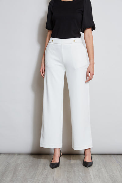 T-Tahari Wide Leg Button Pant Image 1