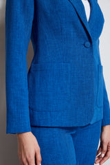 T-Tahari Linen Single Button Blazer