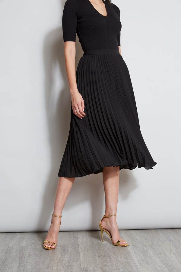 T-Tahari Pleated Midi Skirt