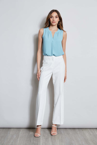 T-Tahari Sleeveless Split Neck Top Image 2