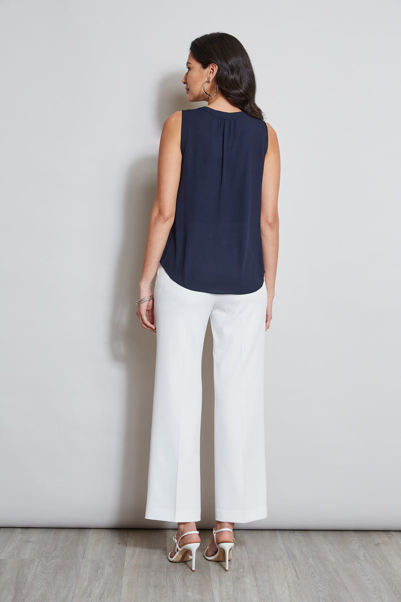 T-Tahari Sleeveless Split Neck Shirt