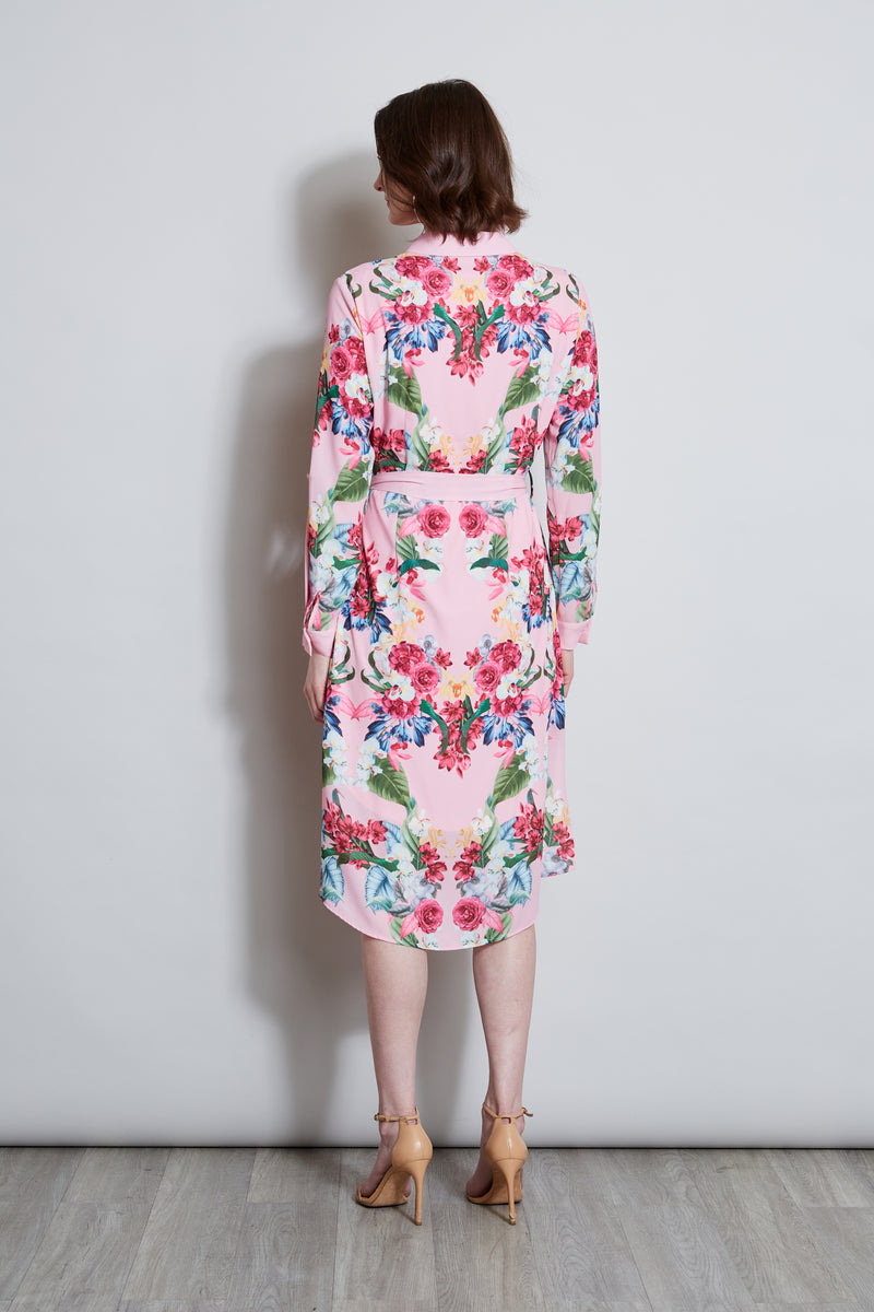 T-Tahari Rose Print Shirt Dress