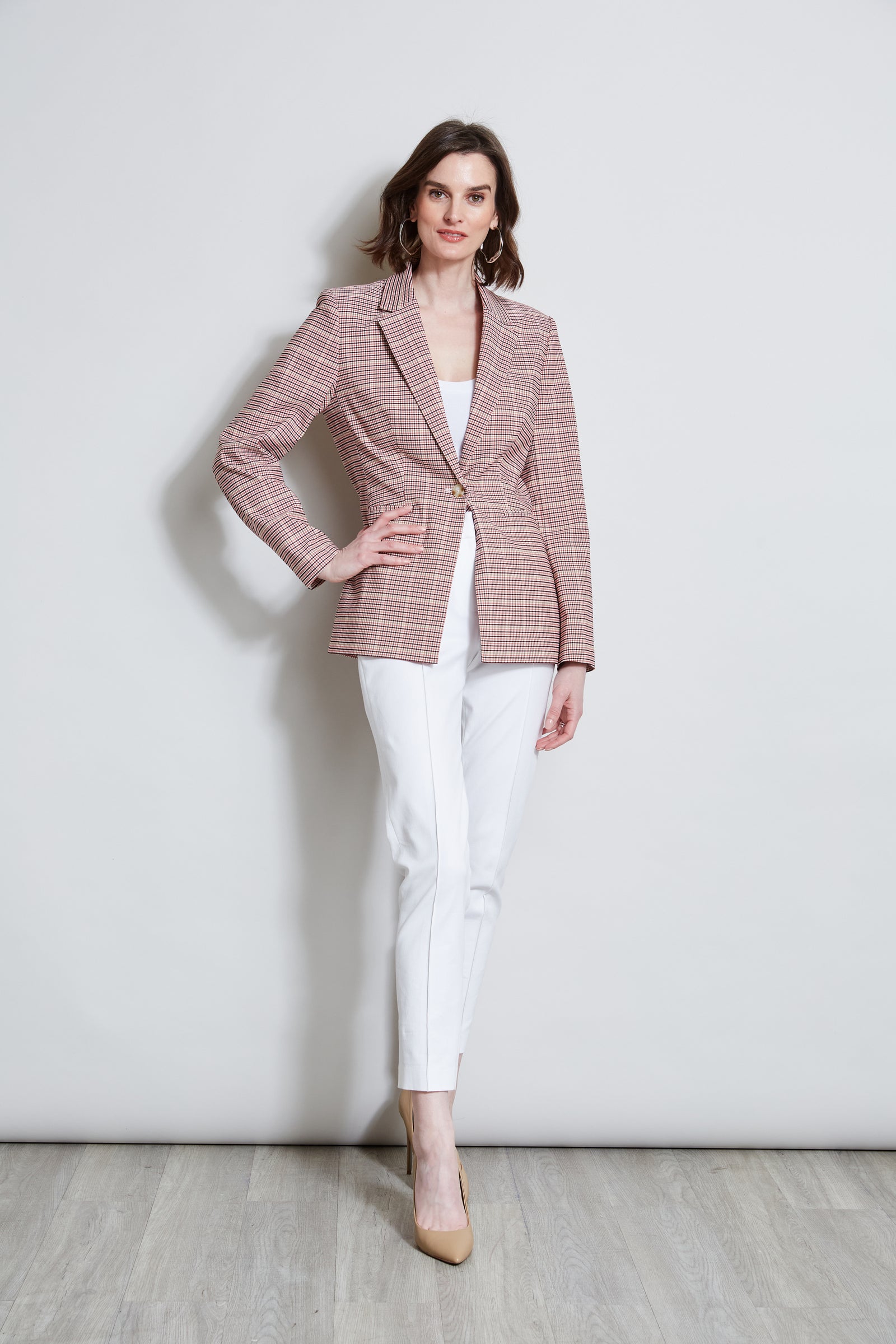 T Tahari Plaid Blazer Elie Tahari