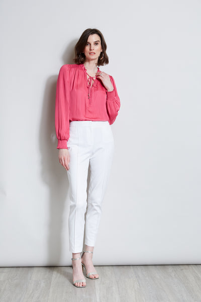 T-Tahari Embroidered Keyhole Shirt Image 2