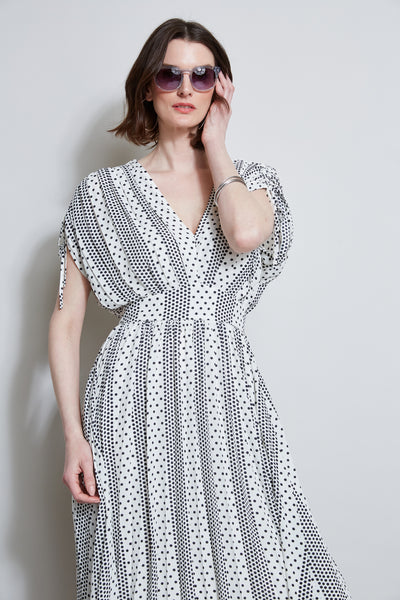 T-Tahari Dropped Tie Shoulder Dot Dress Image 5
