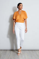 T-Tahari Flutter Sleeve Shirt