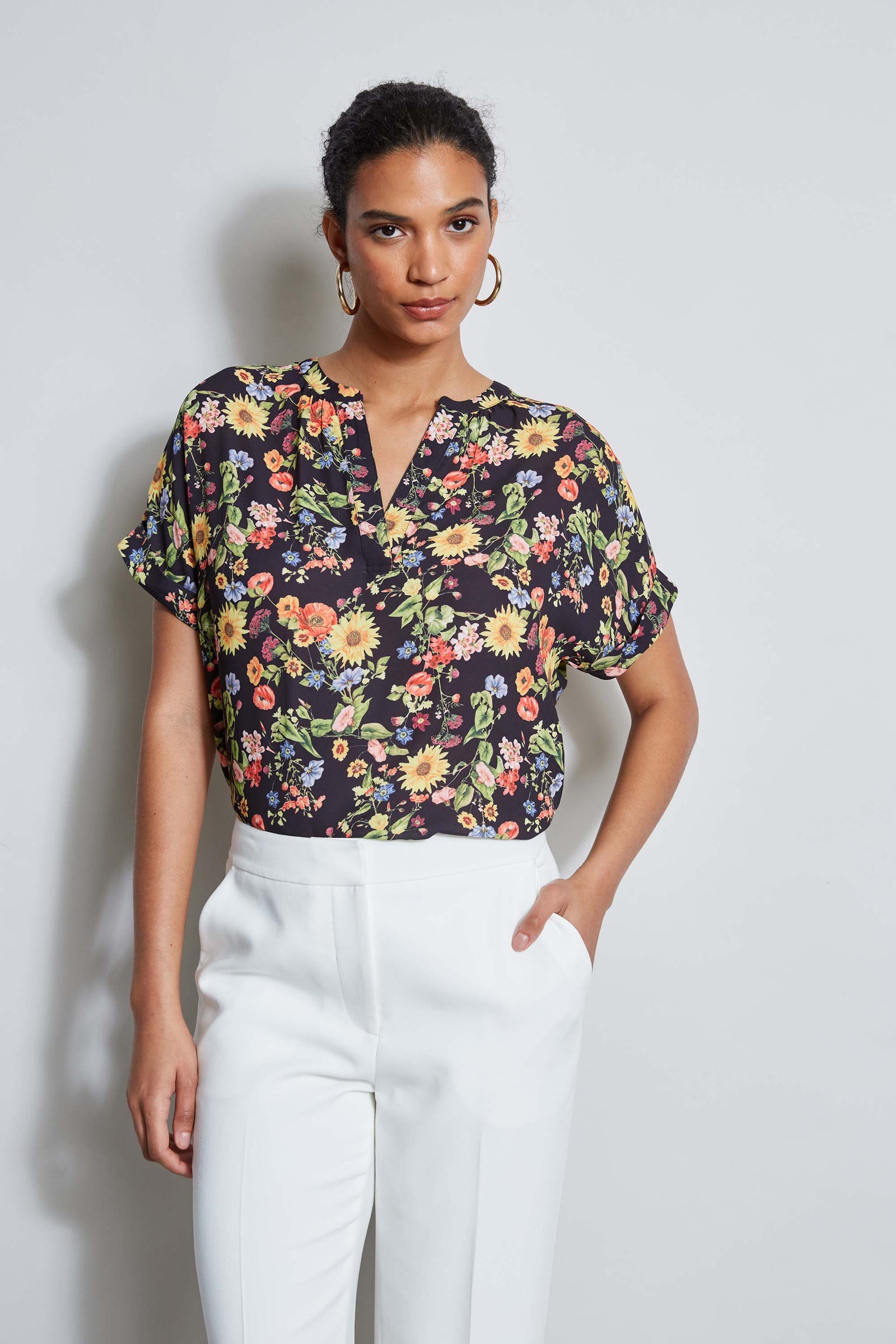 Organic Linen Cotton Twist Square Top | EILEEN FISHER
