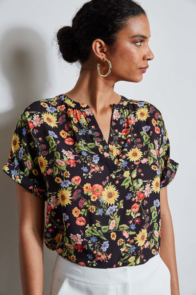 T-Tahari Sunray Garden Short Sleeve Shirt Image 3