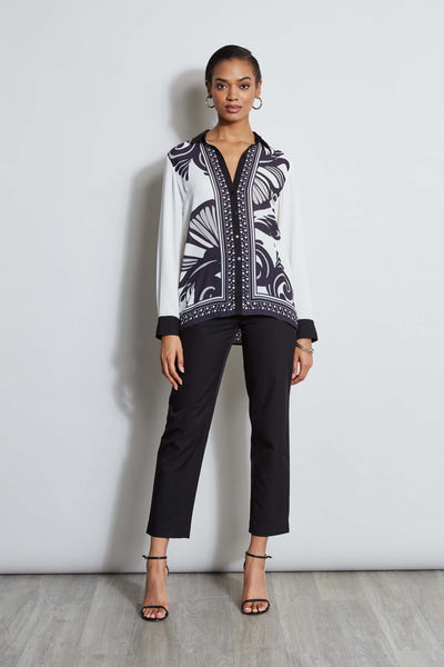 T-Tahari Paisley Scarf Print Shirt Image 3