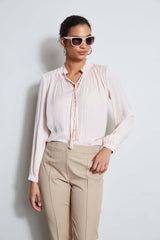 T-Tahari Tie Neck Airflow Shirt