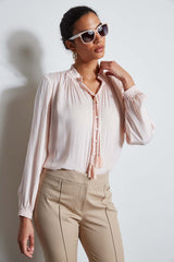 T-Tahari Tie Neck Airflow Shirt