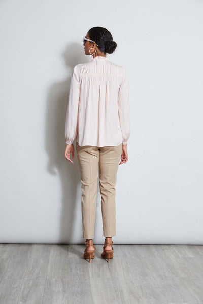 T-Tahari Tie Neck Airflow Shirt Image 4