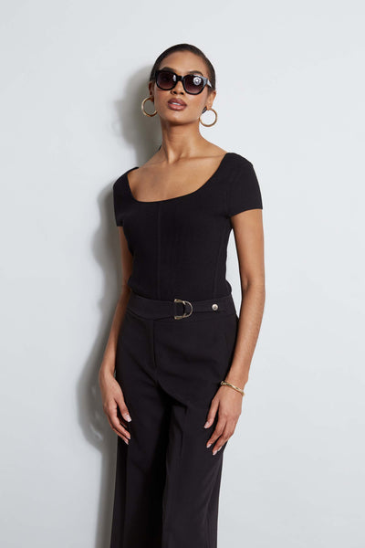 T-Tahari Short Sleeve Contour Sweater Image 1