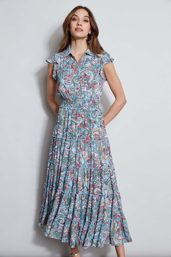 T-Tahari Paisley Midi Dress