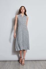 T-Tahari Snake Mesh Print Shirt Dress