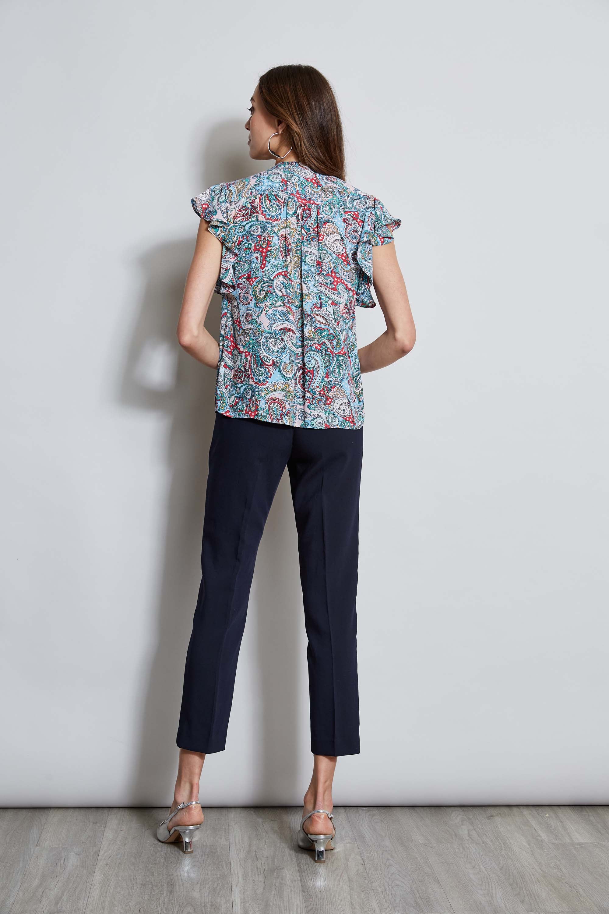 T-Tahari Paisley Split Neck Shirt