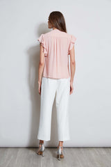 T-Tahari Flutter Sleeve Shirt