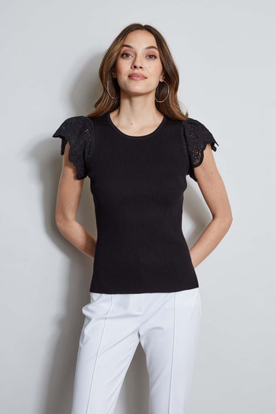 T-Tahari Lace Sleeve Knit Image 1