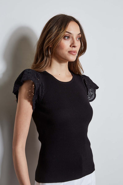 T-Tahari Lace Sleeve Knit Image 3