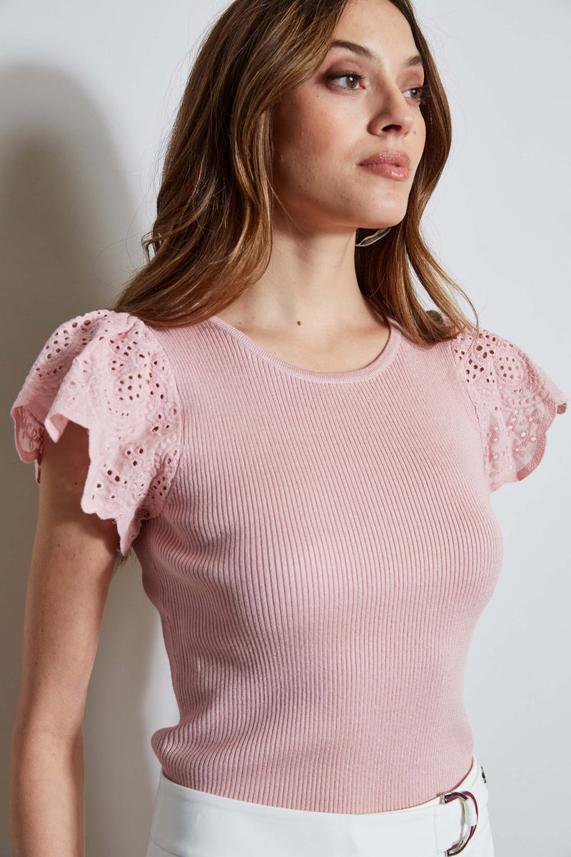 T-Tahari Lace Sleeve Knit