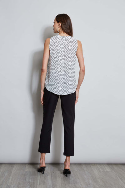 T-Tahari Dot Mesh Sleeveless Shirt Image 4