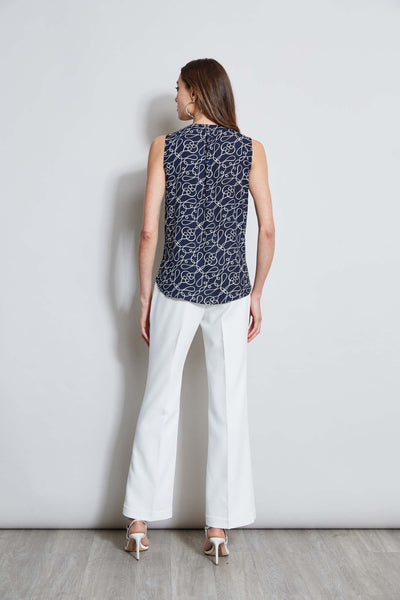T-Tahari Knotted Dream Sleeveless Shirt Image 3
