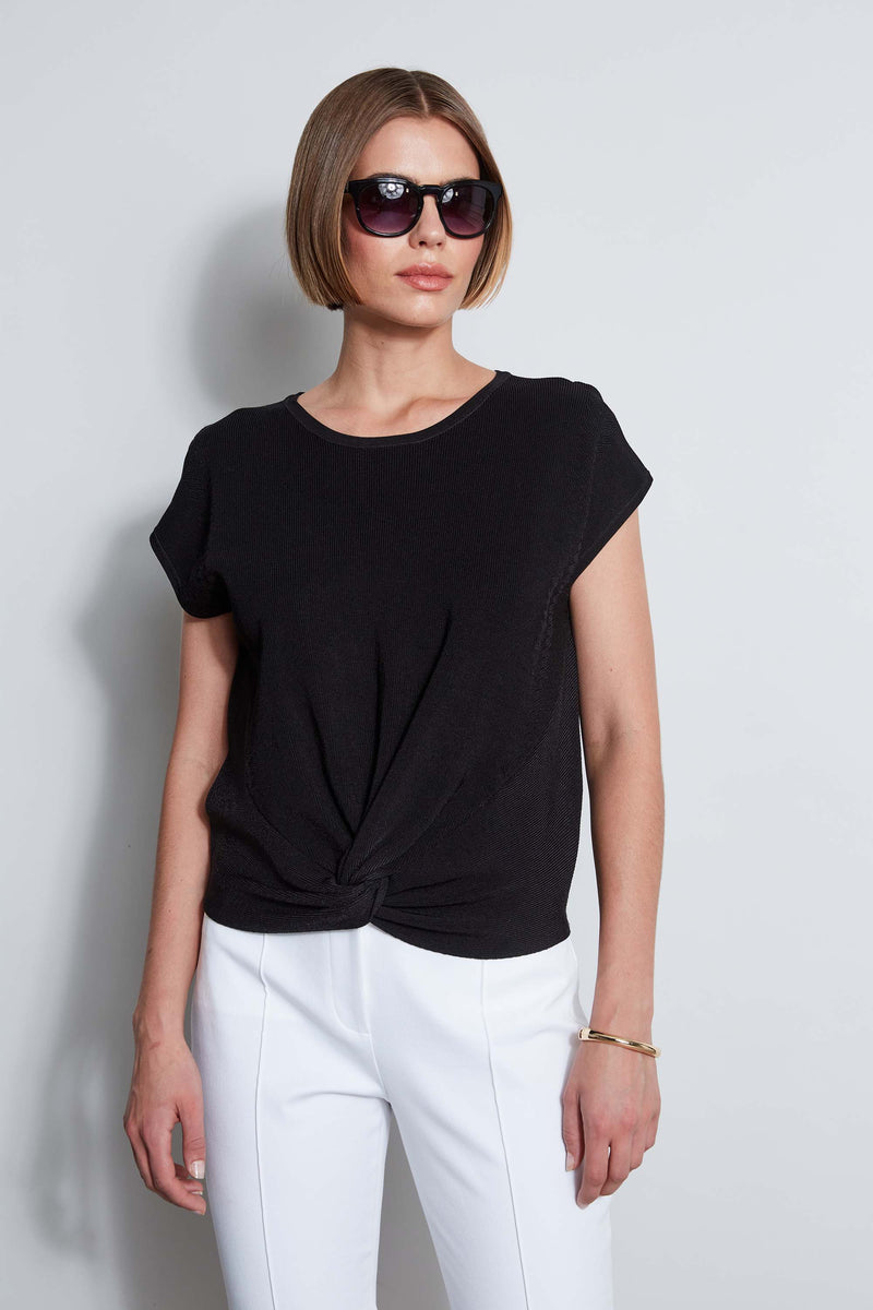T-Tahari Twist Knot Short Sleeve Sweater – Elie Tahari