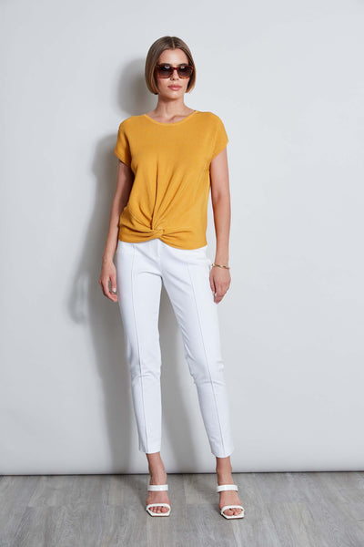 T-Tahari Twist Knot Short Sleeve Sweater Image 2