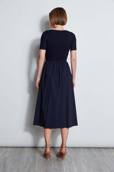 T-Tahari Short Sleeve Square Neck Midi Dress Image 3