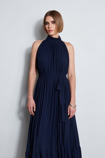 T-Tahari Pleated Halter Midi Dress Image 2