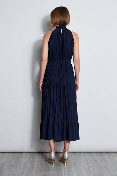 T-Tahari Pleated Halter Midi Dress Image 4